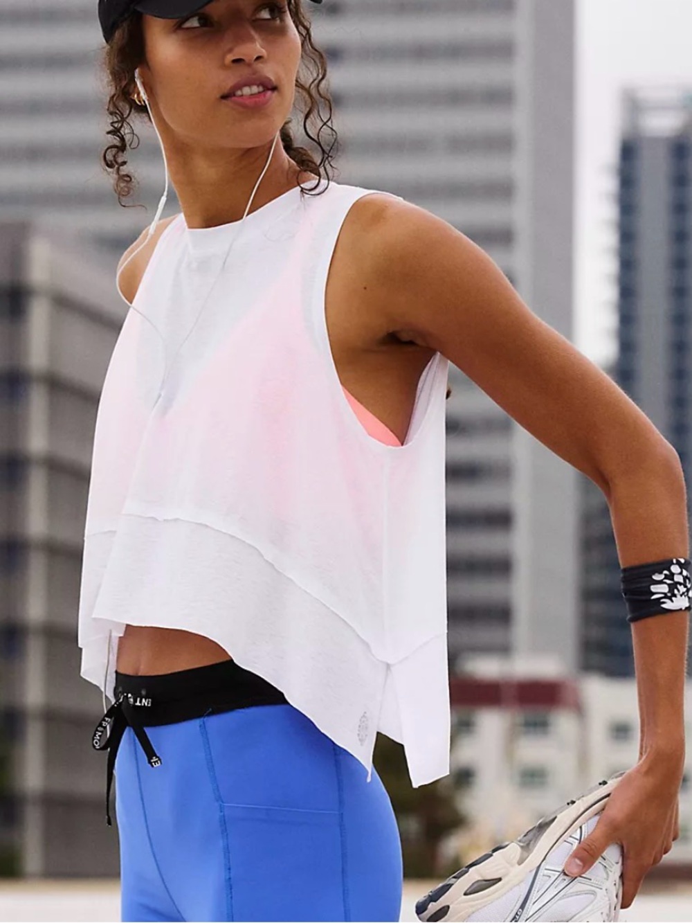 Free People White Layered Sleeveless Crop Tank Top